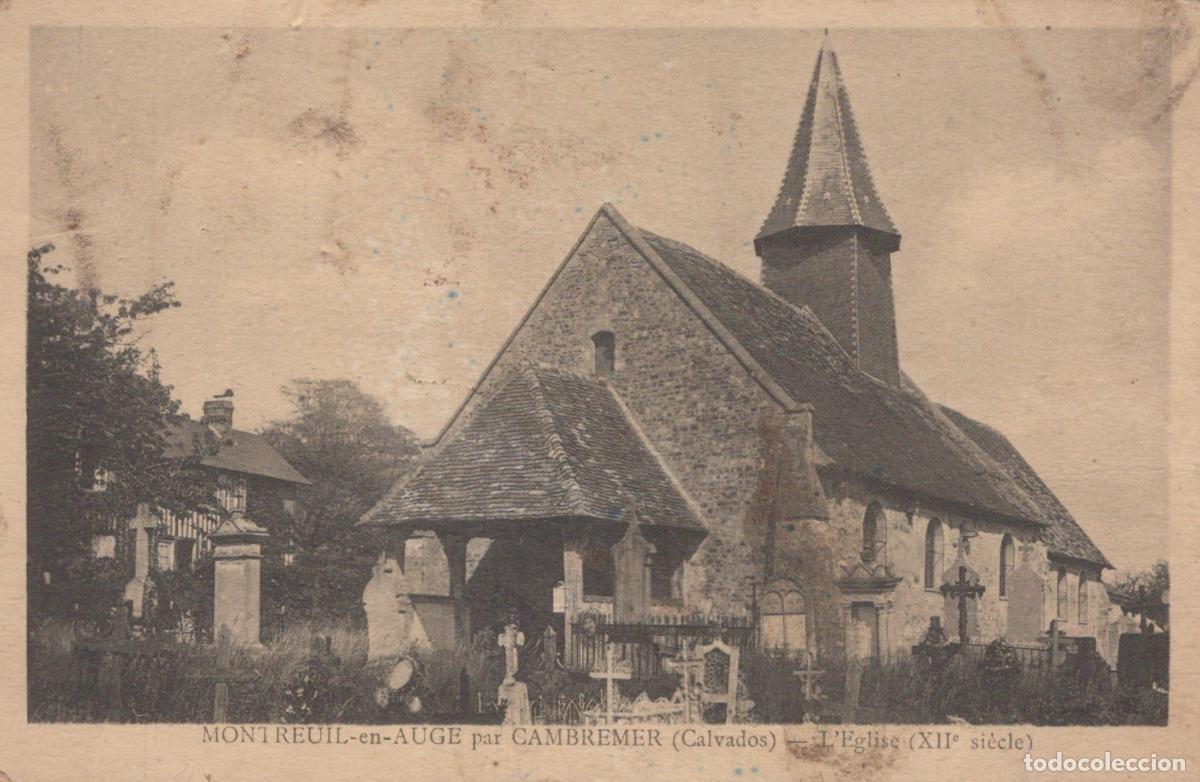 Cartoline: France Montreuil en Auge Calvados &Eacute;glise Xiie Si&egrave;cle Cimeti&egrave;re Unposted *YAA496