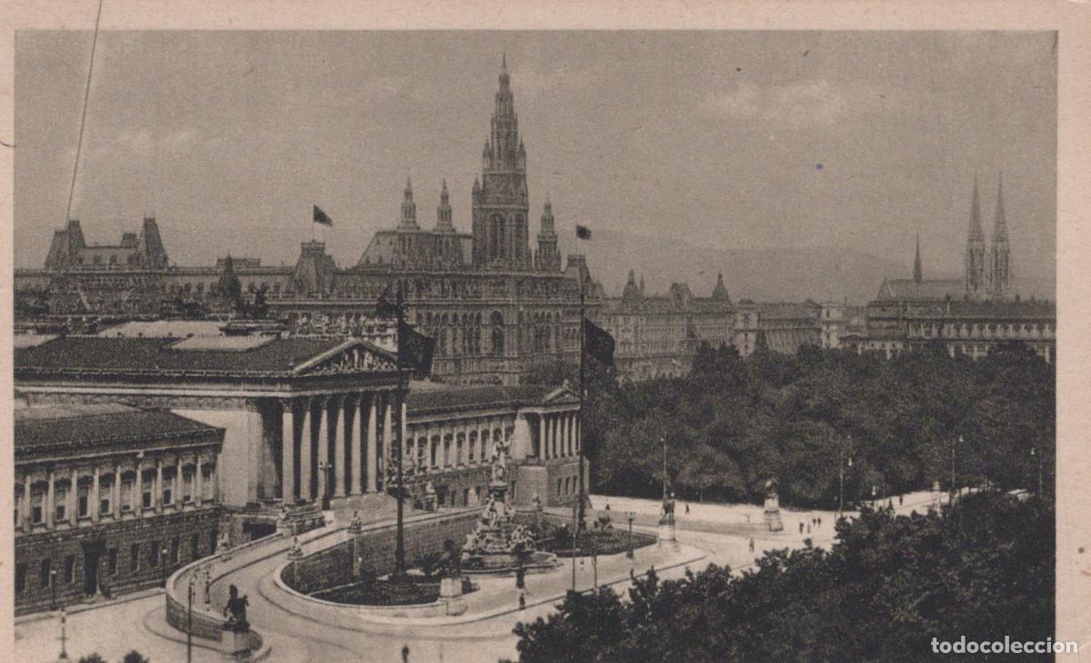 Cartoline: &Ouml;sterreich Vienna Wien Parlament Rathaus und Votivkirche Unposted *YAA508