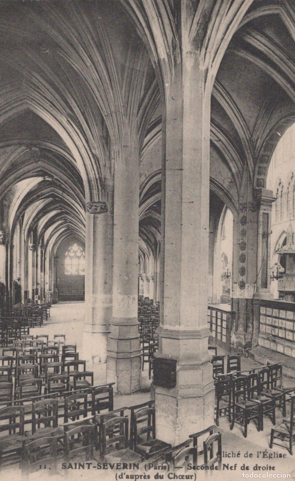Postales: France Paris &Icirc;le de &Eacute;glise Saint S&eacute;verin Nef Gothique Int&eacute;rieure *YAA568