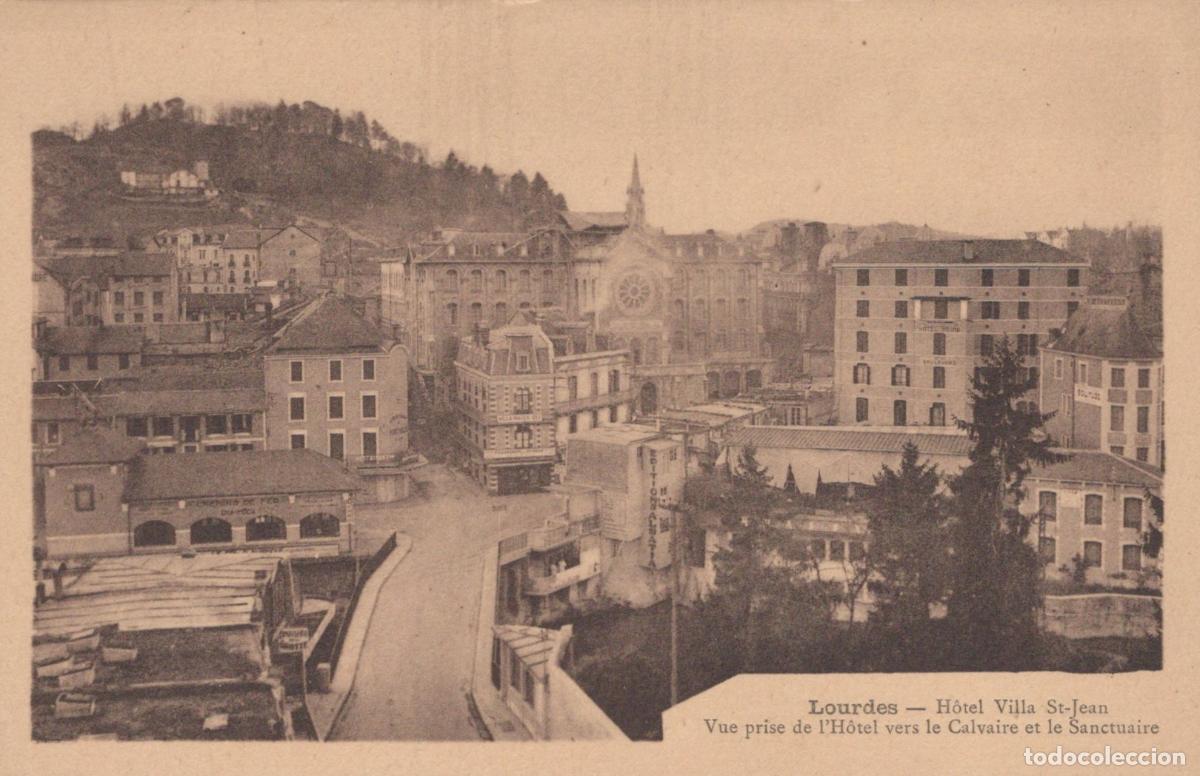 Postales: France Lourdes Vue H&ocirc;tel Villa St Jean Calvaire Sanctuaire Unposted *YAA400