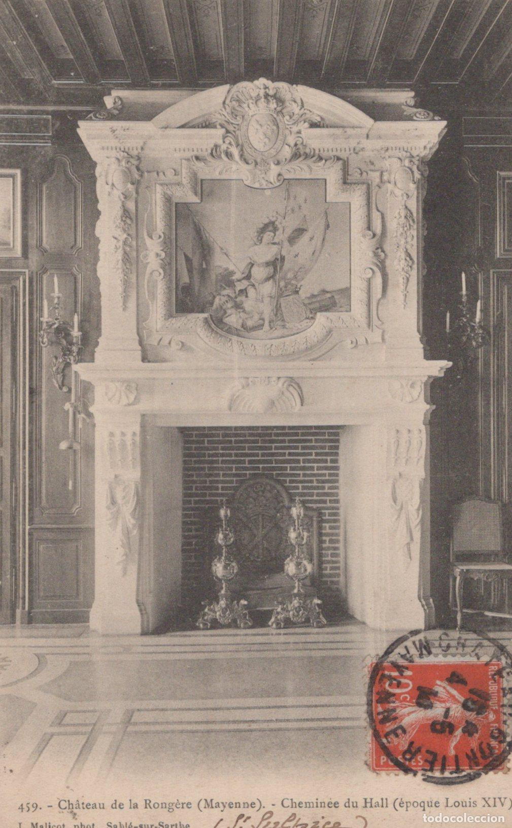 Postales: France Mayenne Ch&acirc;teau de la Rong&egrave;re Chemin&eacute;e Hall Louis XIV *YAA606