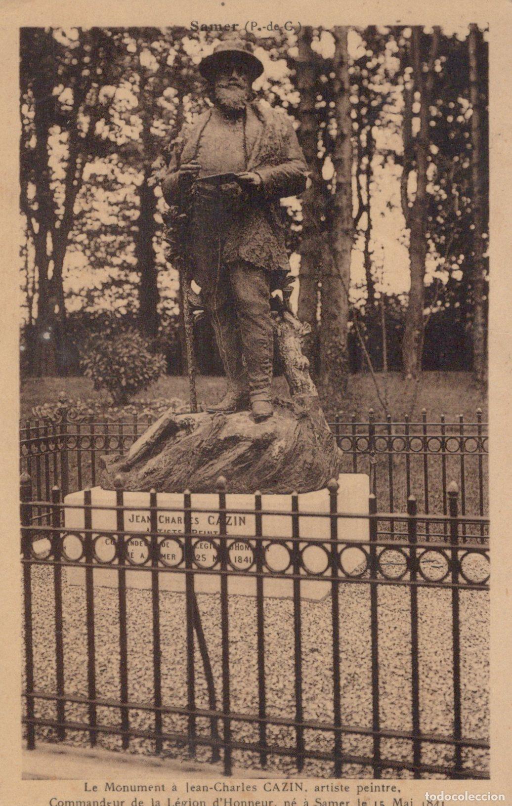 Postales: France Samer Monument Jean Charles Cazin Artiste Post&eacute;e *YAA603