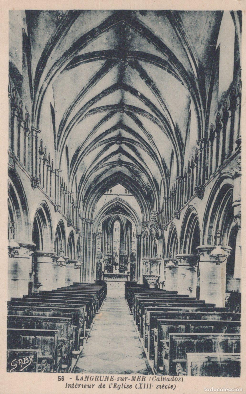 Postales: France Langrune sur Mer &Eacute;glise Int&eacute;rieur Architecture Post&eacute;e *YAA621