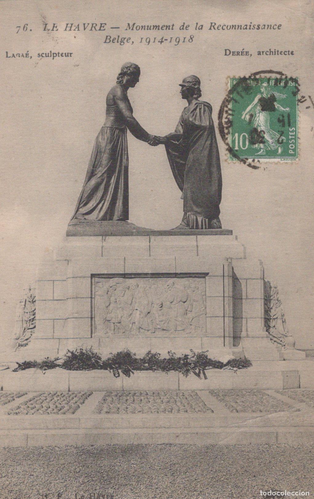 Postales: France Le Havre Monument Reconnaissance Belge 1914 1918 *YAA638