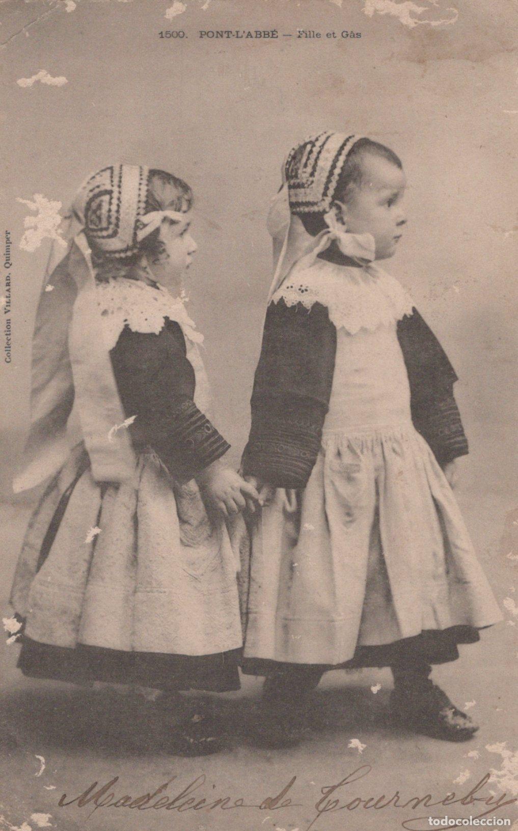 Postales: France Pont L Abb&eacute; Enfants Bigouden Costumes Bretons Affranchie *YAA667
