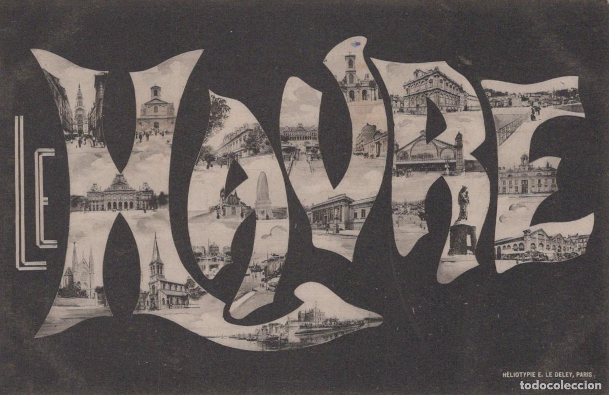 Postcards: France Le Havre Normandie Collage Architectural et Vues du Port Envoy&eacute;e *YAA680