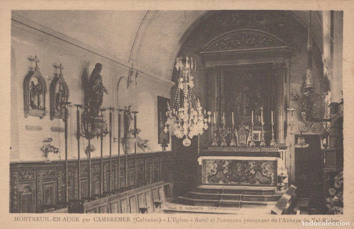 Postcards: France Montreuil en Auge Eglise Autel Abbaye Val Richer Unposted *YAA480