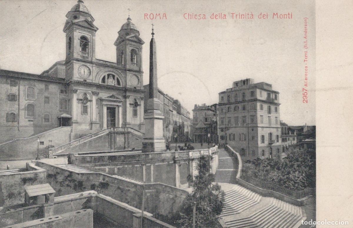 Postales: Italia Roma Chiesa Trinit&agrave; Dei Monti Scalinata DI Spagna Architettura *YAA534