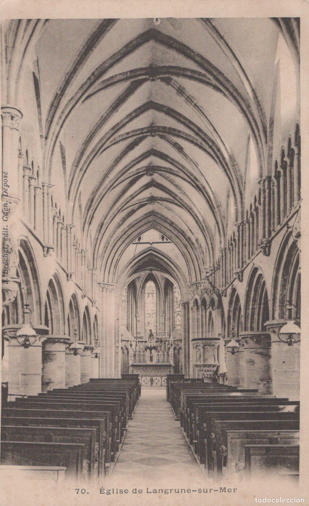 Postkarten: France Langrune sur Mer Normandie &Eacute;glise Saint Martin Int&eacute;rieur Unposted *YAA572