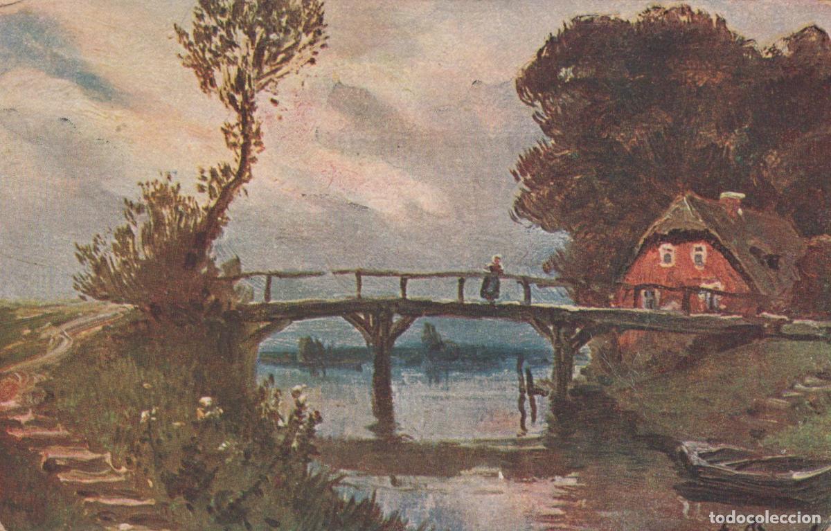 Postkarten: Deutschland Berlin Romantische Landschaft Br&uuml;cke Bauernhaus *YAA816