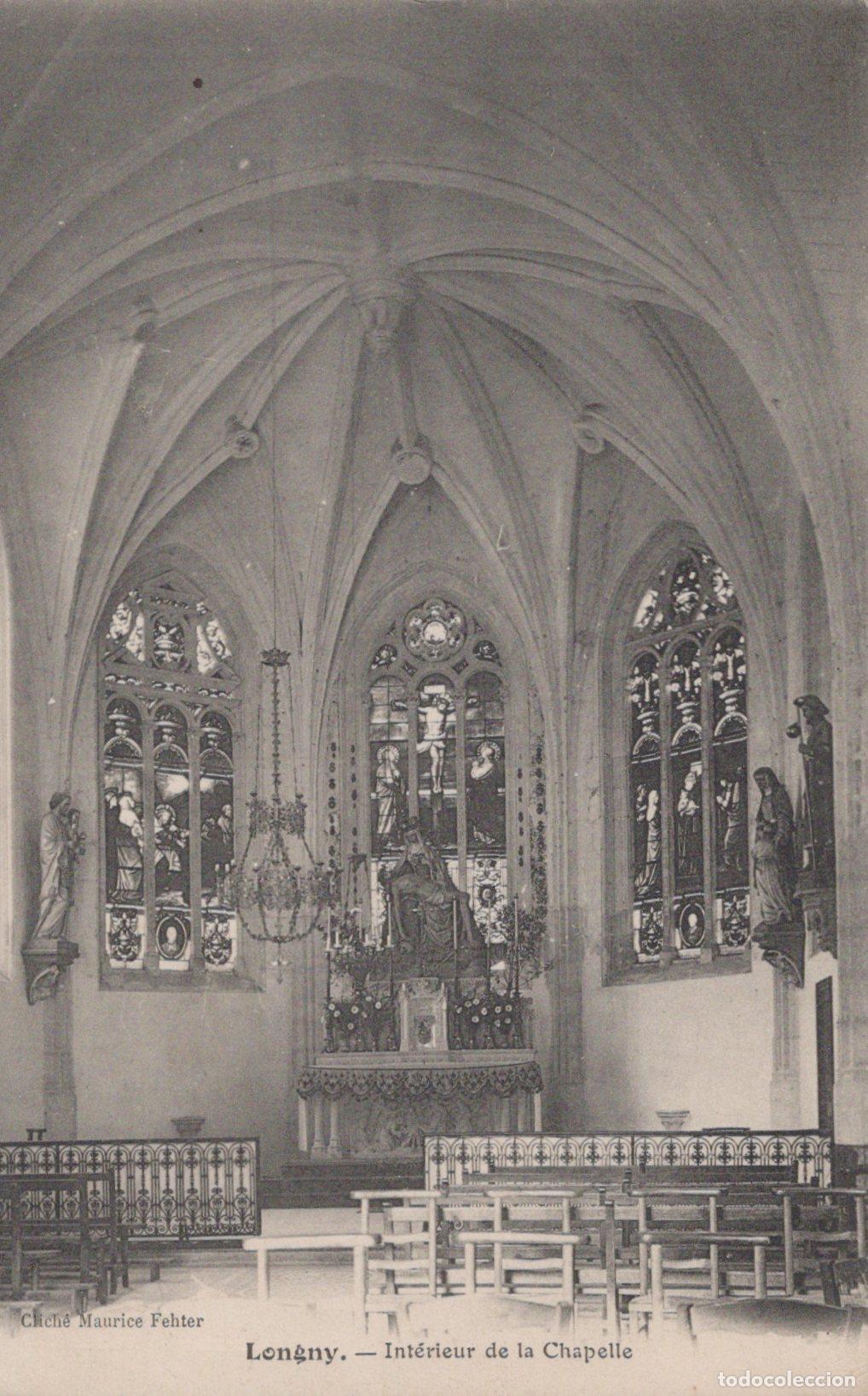Postcards: France Longny Normandie Chapelle Int&eacute;rieur Architecture Vitraux Unposted *YAA590