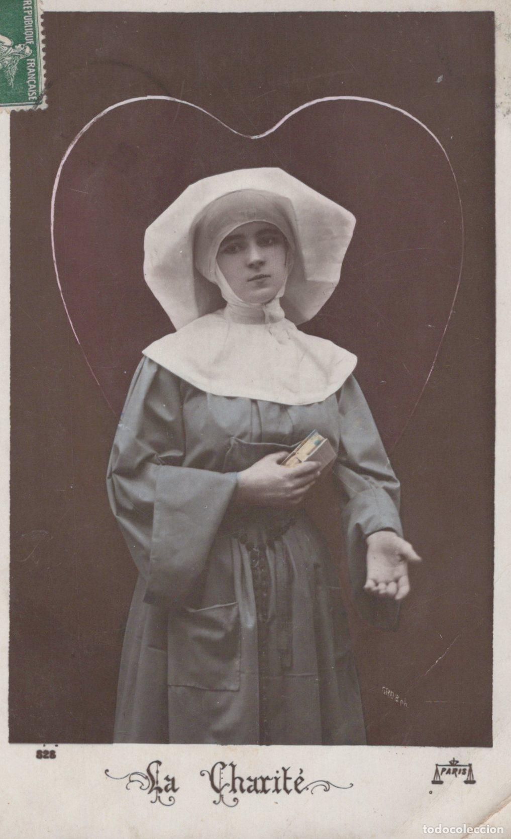 Cartoline: France Paris Portrait S&oelig;ur Religieuse la Charit&eacute; Giraud Ph Studio *YAA884