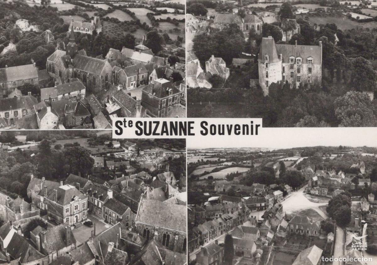 Cartoline: France Ste Suzanne Vues A&eacute;riennes du Village M&eacute;di&eacute;val Post&eacute;e *YAA895