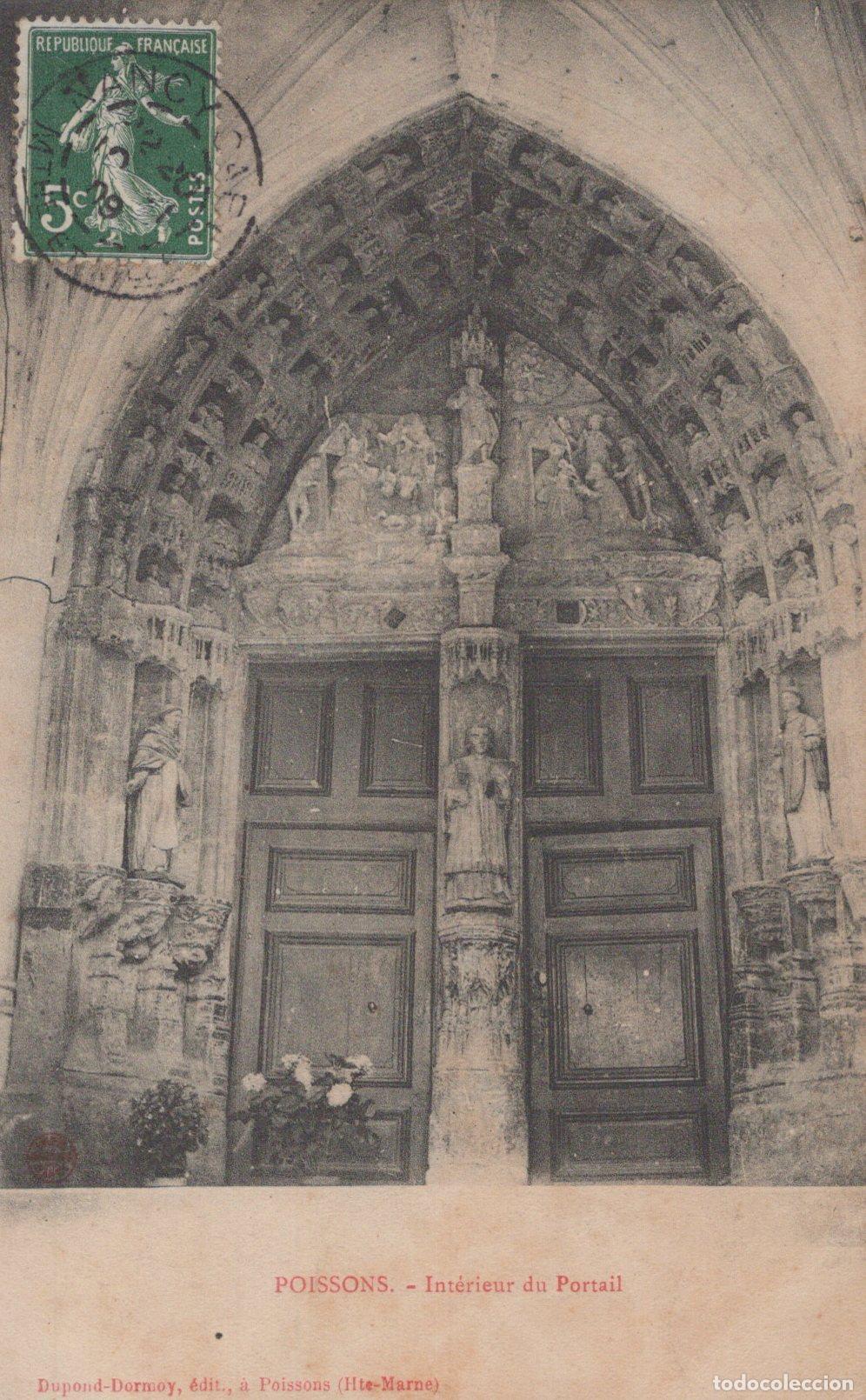 Postkarten: France Poissons Portail Int&eacute;rieur &Eacute;glise Architecture Gothique *YAA645