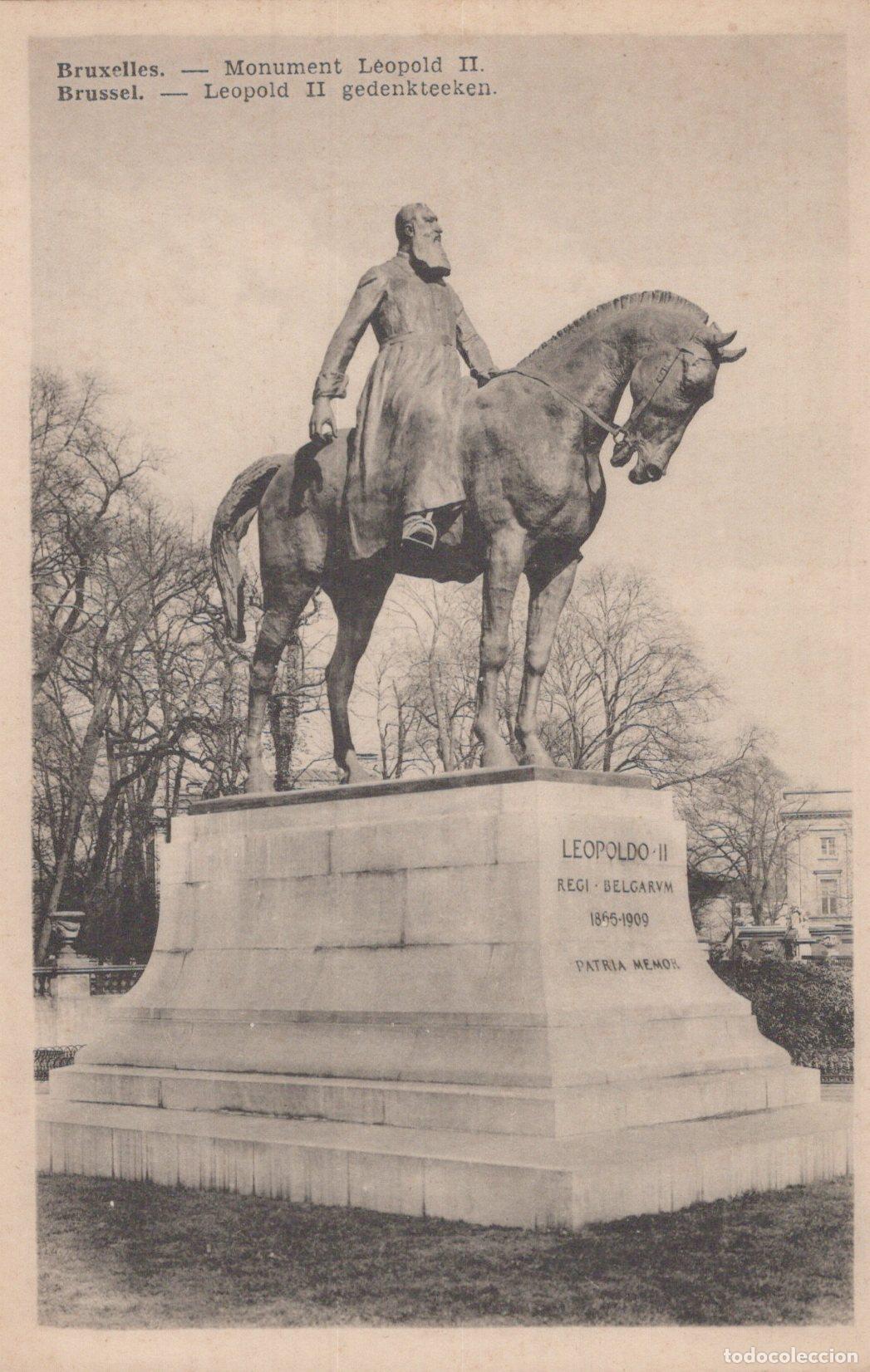 Postkarten: Belgique Brussels Bruxelles Monument L&eacute;opold II Statue Royale Unposted *YAA642