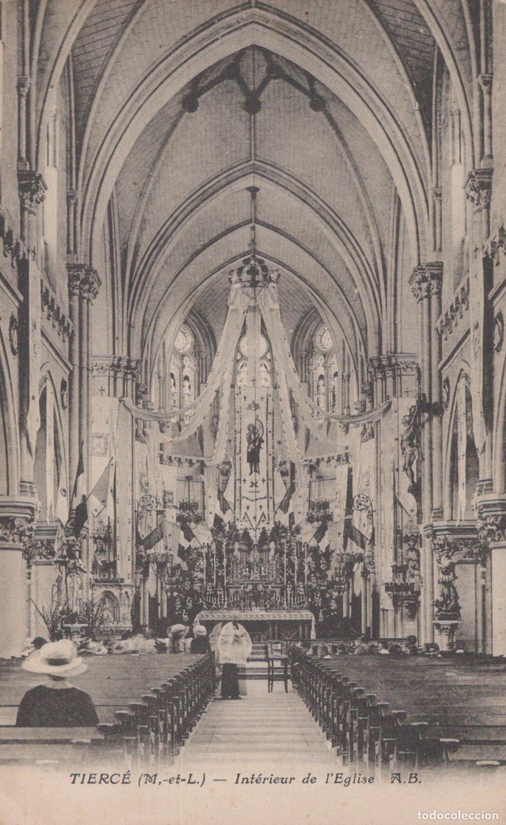 Postkarten: France Tierc&eacute; Int&eacute;rieur &Eacute;glise Gothique Unposted *YAA651