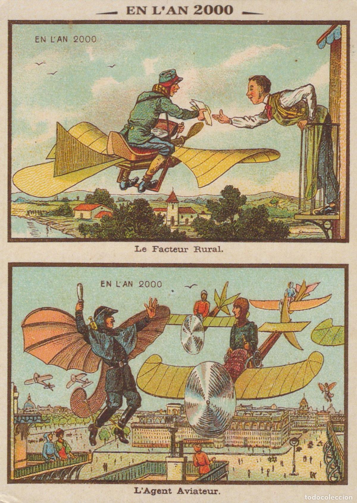Cartoline: France Paris &Icirc;le de Vision Futuriste 1900 Facteur et Agent Unposted *YAA940