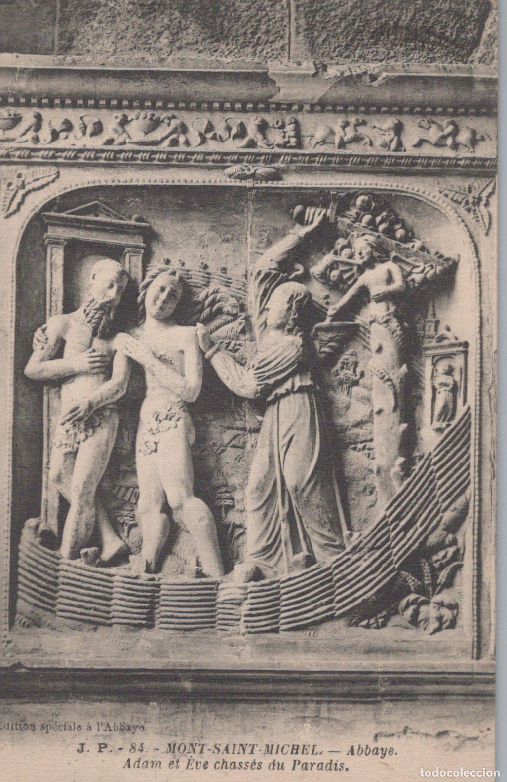 Cartoline: France Mont Saint Michel Normandie Abbaye Adam et Eve Chass&eacute;s du Paradis *YAA671