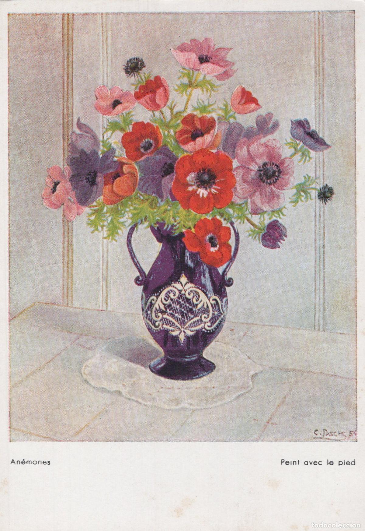 Postcards: France Strasbourg An&eacute;mones Fleurs Vase Artiste Pied Unposted *YAA954