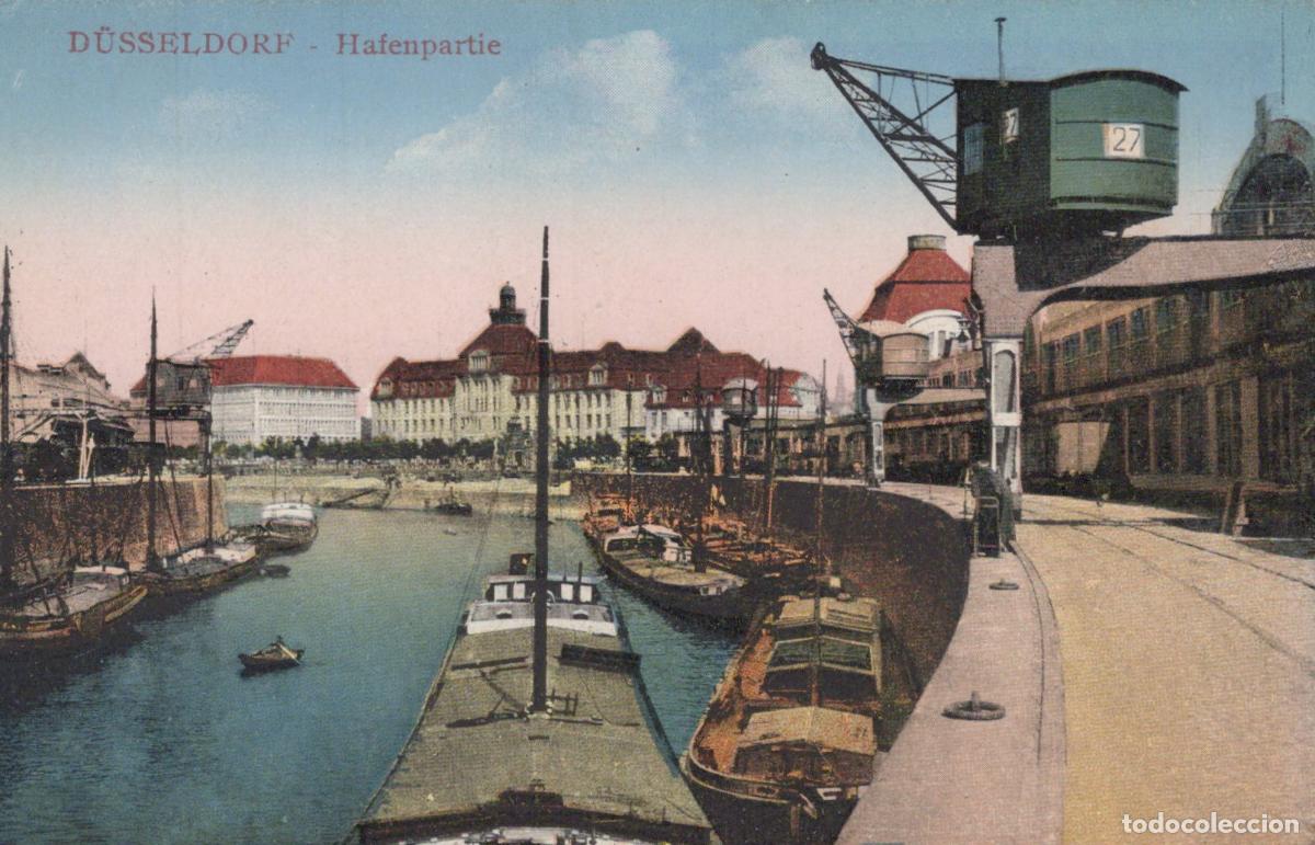 Postales: Deutschland D&uuml;sseldorf Nrw Hafenpartie Schiffe Kran Industrie Unposted *YAA761