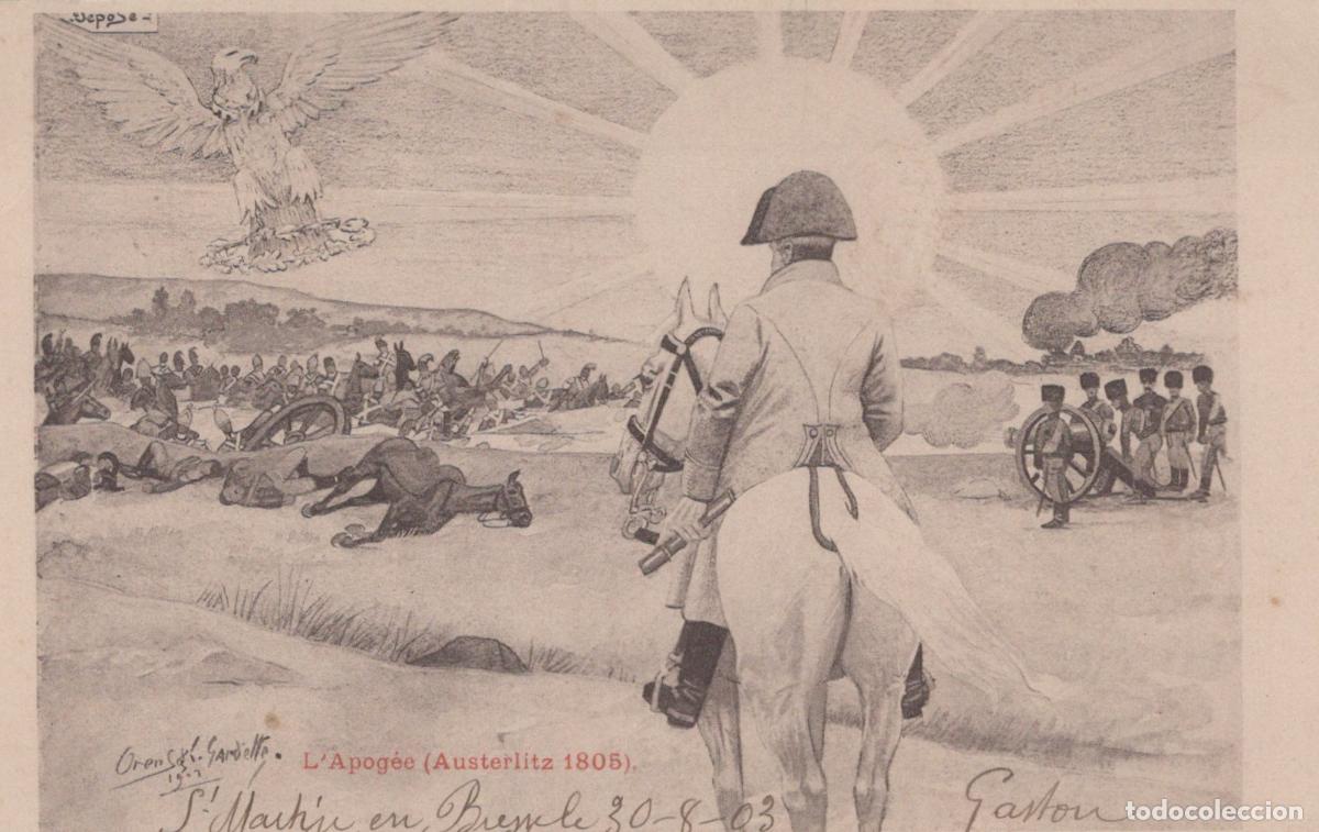 Cartoline: France Illustration Sc&egrave;ne Historique Napol&eacute;on Ier Bataille D Austerlitz *YAA797