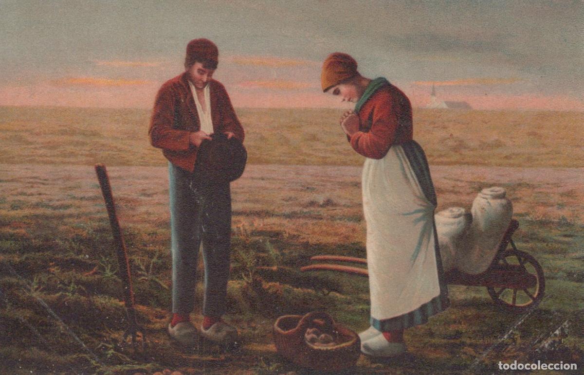 Cartoline: Nederland Platteland Boerenpaar Traditionele Kleding Aardappeloogst *YAA820