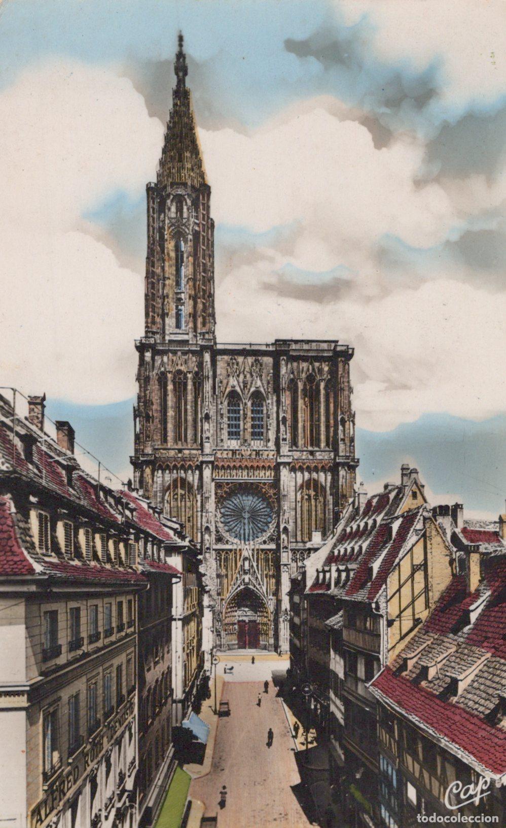 Cartoline: France Strasbourg Cath&eacute;drale Notre Dame Rue Merci&egrave;re Unposted *YAA830