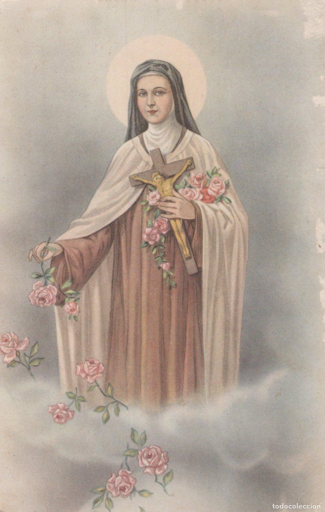 Cartoline: France Lisieux Sainte Th&eacute;r&egrave;se de Crucifix Roses Unposted *YAA851
