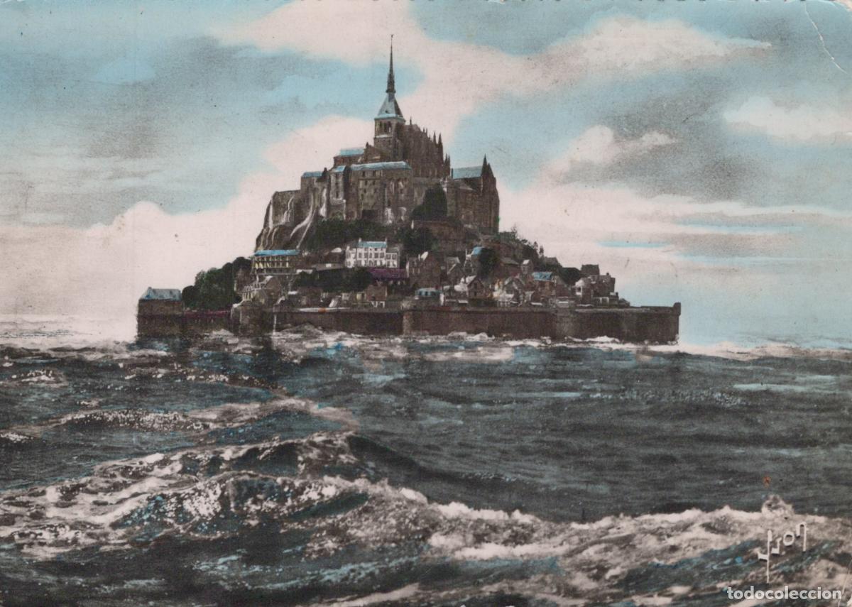 Cartoline: France Mont Saint Michel Abbaye M&eacute;di&eacute;vale Mar&eacute;e D &Eacute;quinoxe *YAA908