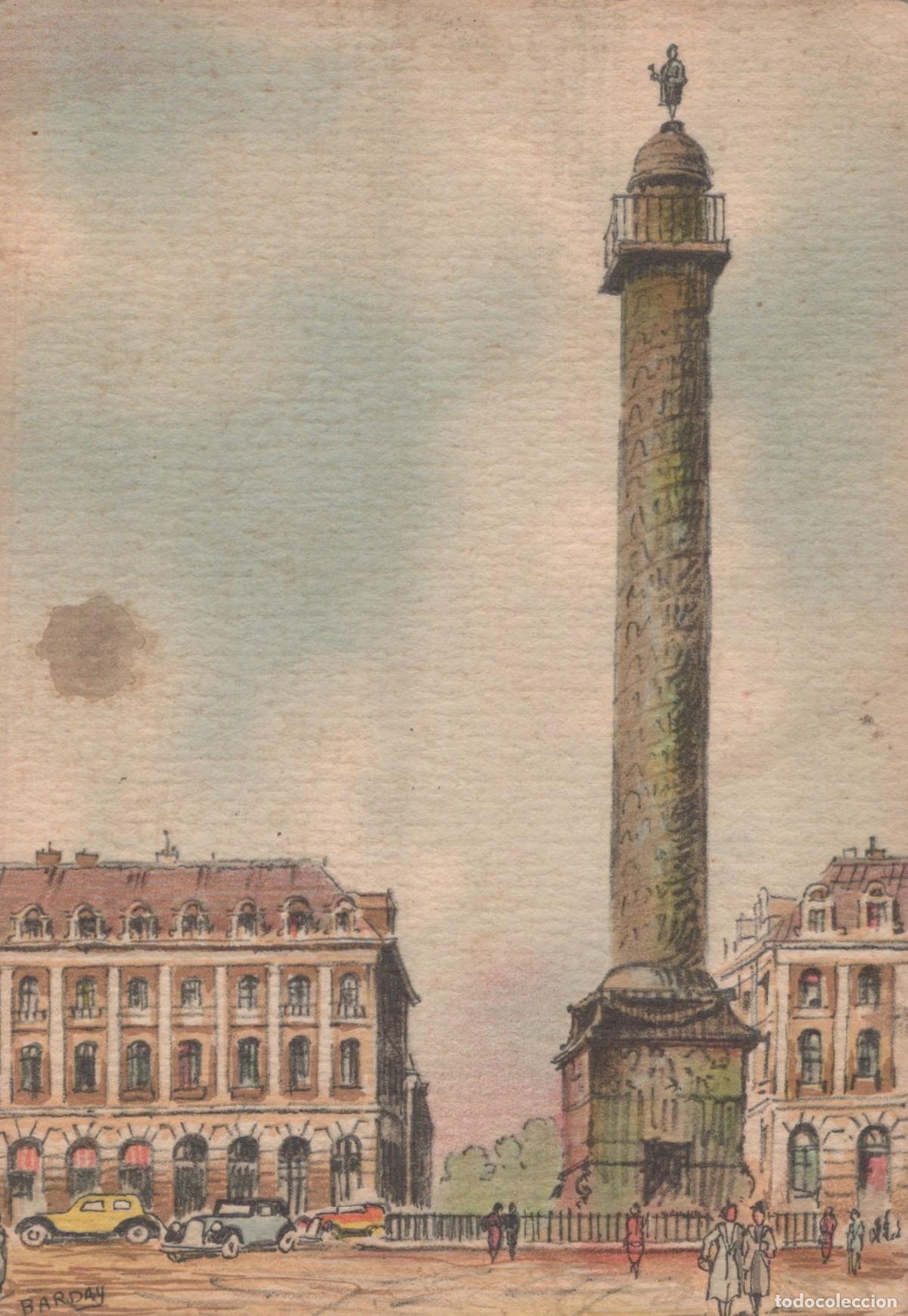 Cartoline: France Paris &Icirc;le de Colonne Vend&ocirc;me Architecture Historique Unposted *YAA913