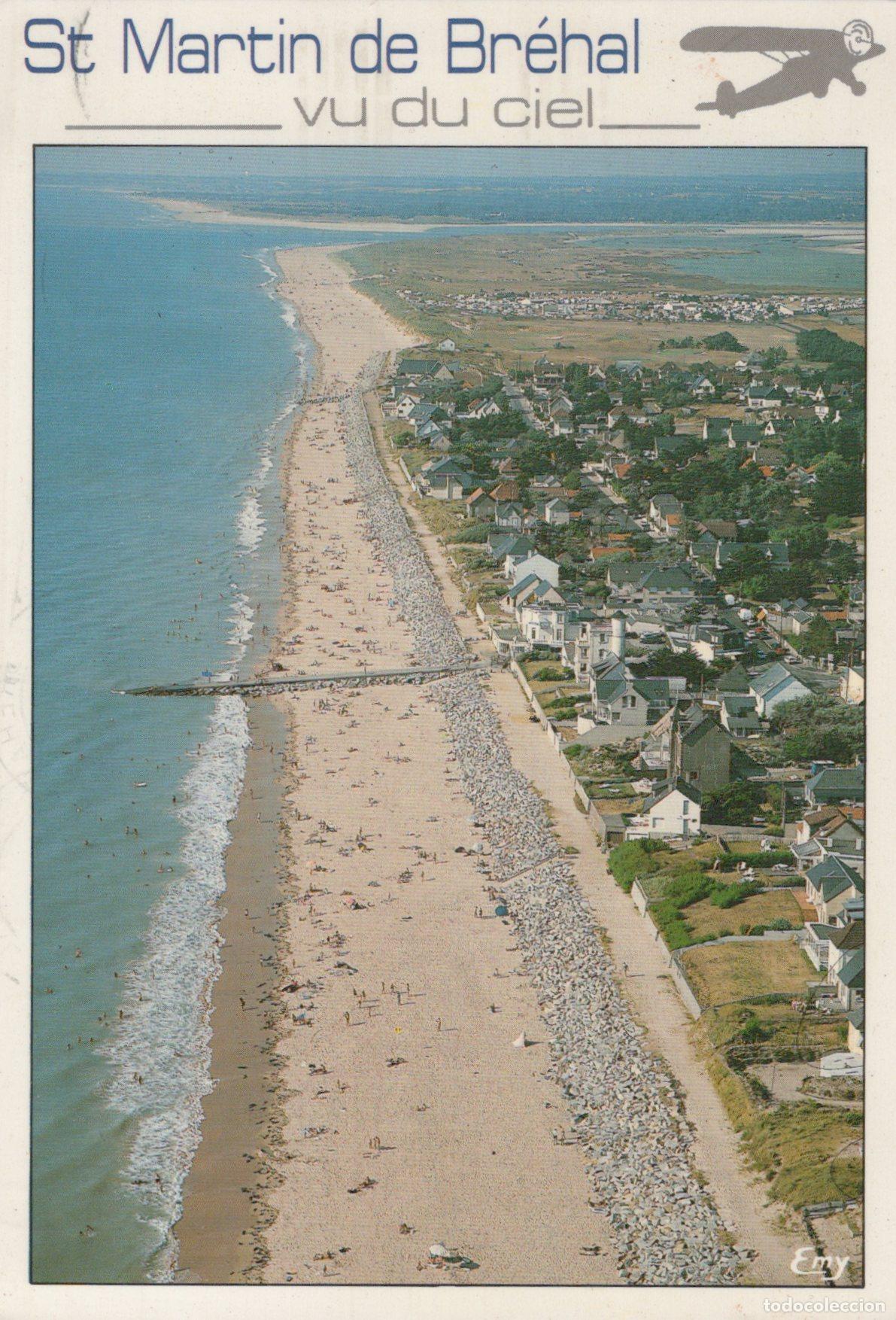 Postales: France Saint Martin de Br&eacute;hal Vue A&eacute;rienne Plage C&ocirc;ti&egrave;re Anim&eacute;e *YAA936