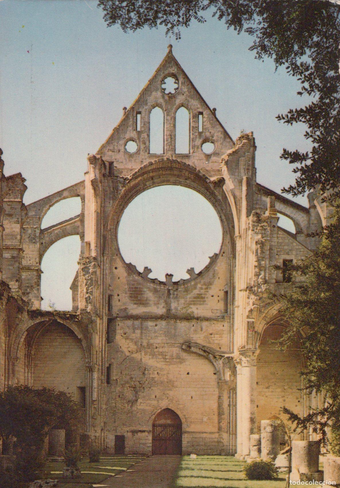 Postales: France Longpont Ruines de L Abbaye Fa&ccedil;ade Gothique Rosace *YAA973