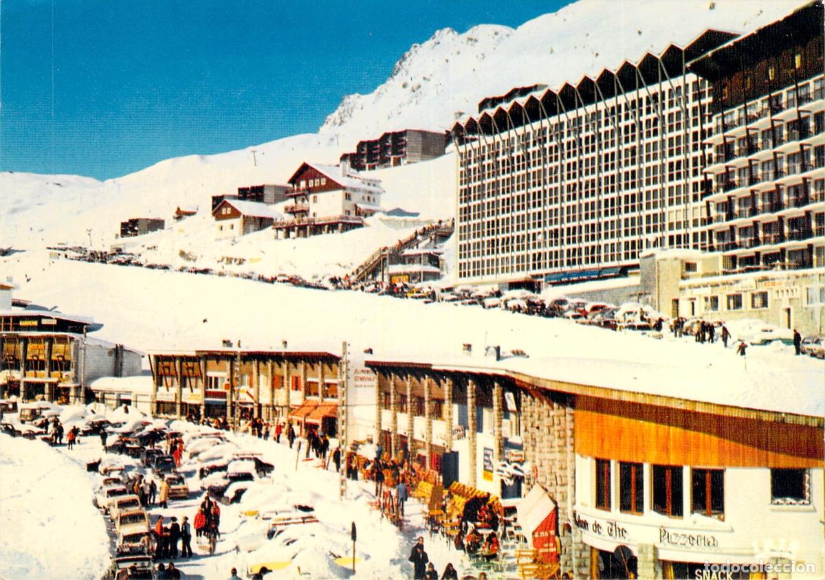 Postales: Postal de la estaci&oacute;n de esqu&iacute; La Mongie-Tourmalet en los Pirineos