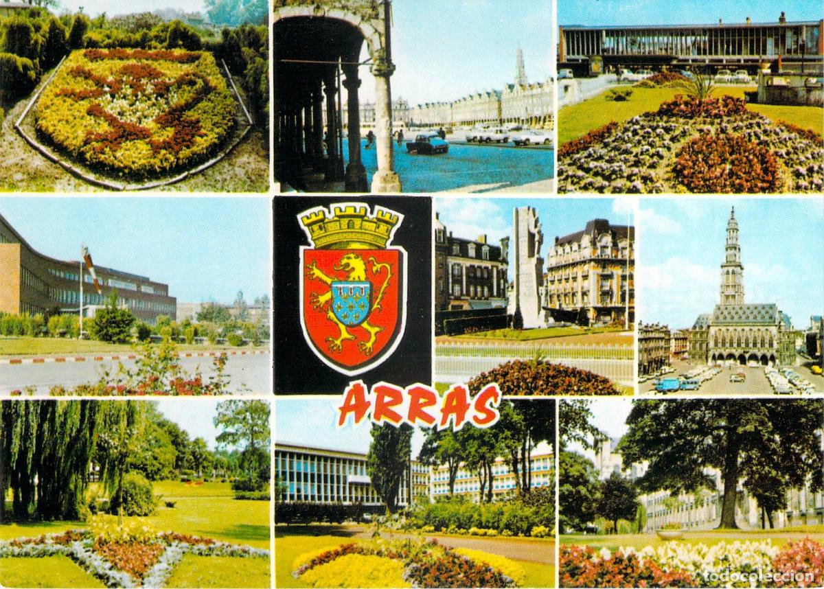 Postales: Postal de Arras Francia con Vistas de Monumentos y Jardines