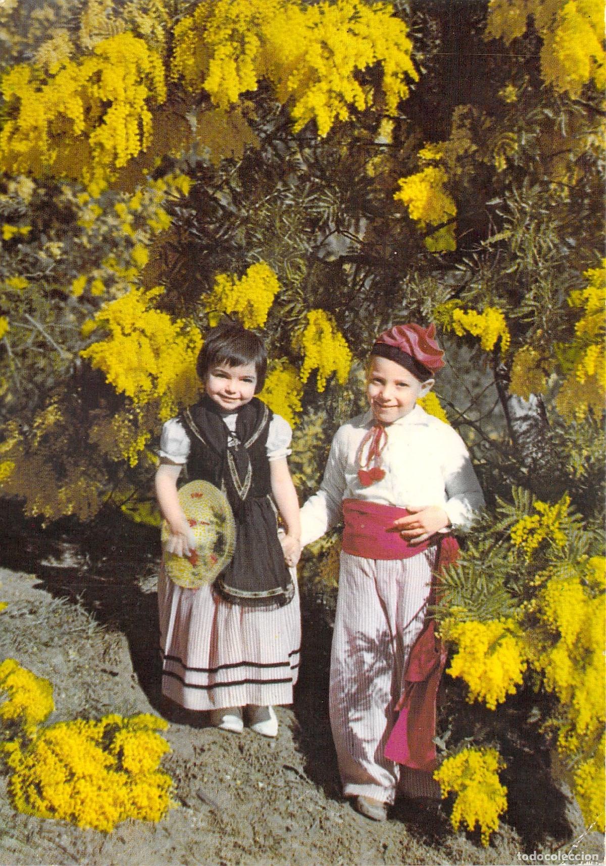 Postales: Postal de ni&ntilde;os con trajes tradicionales de Niza en la Costa Azul