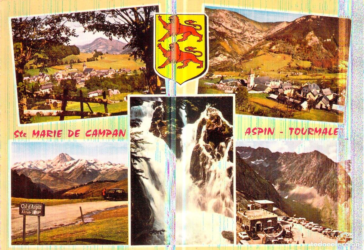 Postales: Postal de Sainte-Marie-de-Campan, Aspin y Tourmalet en los Pirineos franceses