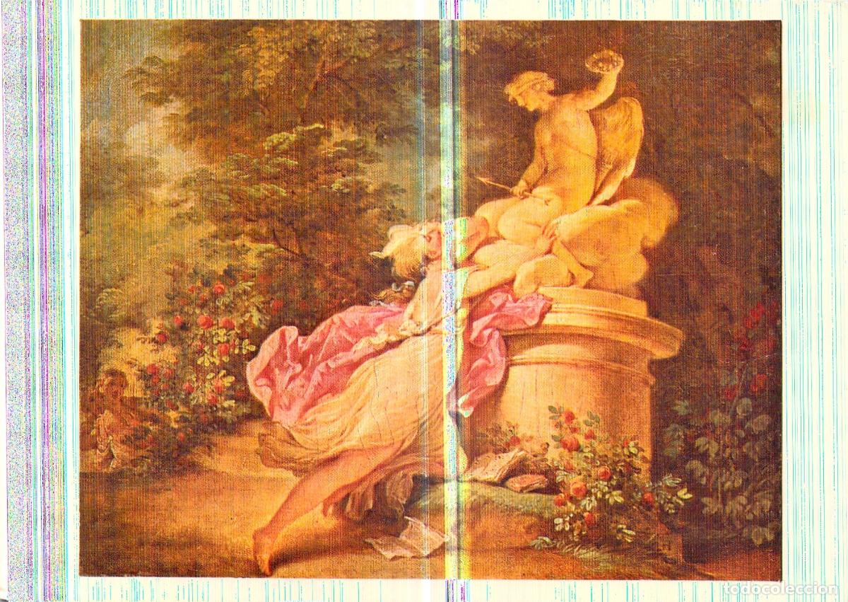 Postales: Postal de la pintura El mensaje de amor de Jean-Honor&eacute; Fragonard