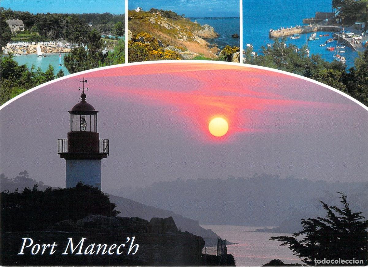 Postcards: Postal de Port-Manec'h Breta&ntilde;a Francia Paisaje Marino Faro