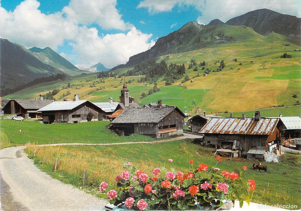 Cartoline: Postal de paisaje rural en La Clusaz, Alpes franceses