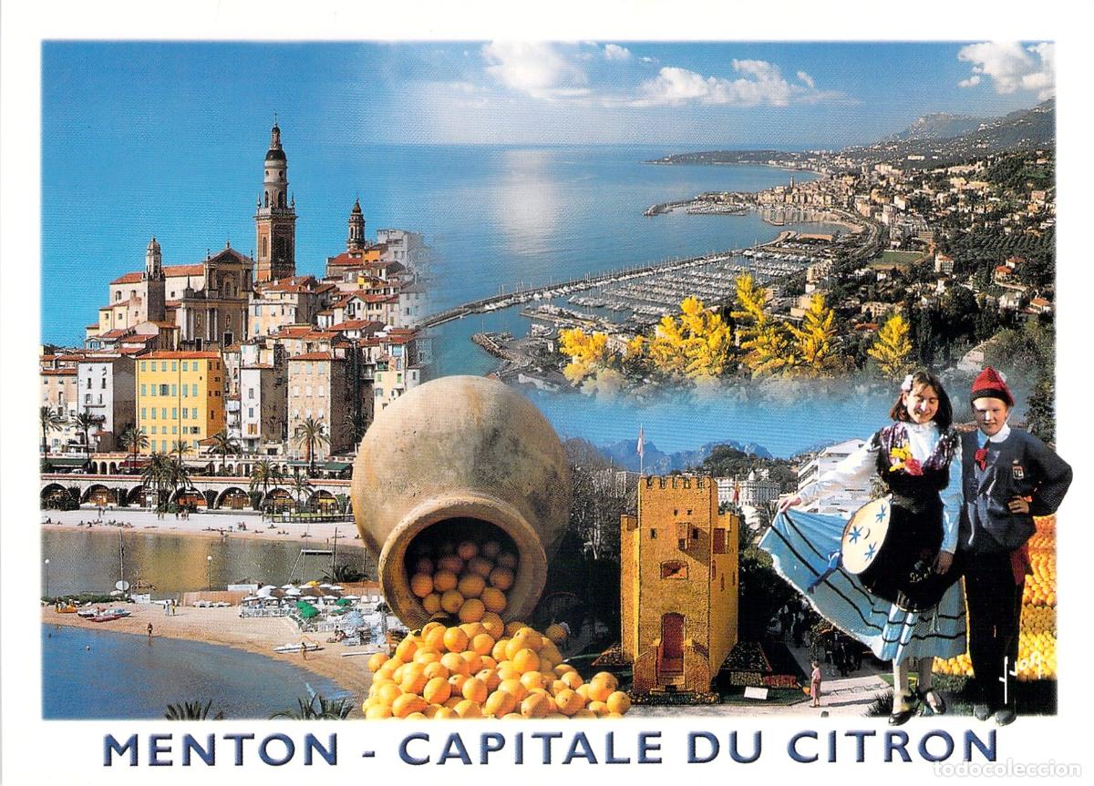 Postales: Postal de Menton Francia, Capital del Lim&oacute;n en la Costa Azul