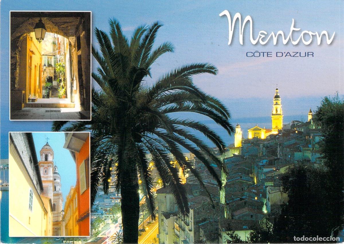 Postales: Postal de la ciudad de Menton en la Costa Azul, Francia