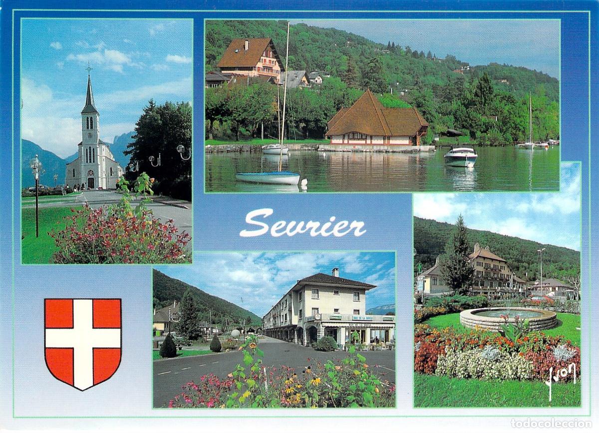 Postais: Postal de Sevrier Francia con vistas al lago y paisajes alpinos