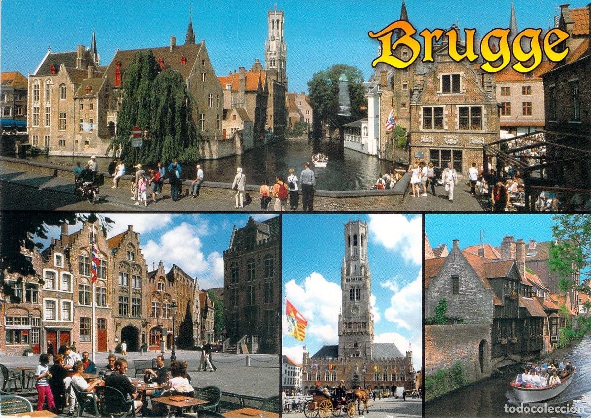 Postais: Postal de Brujas con Vistas de los Canales y Monumentos Hist&oacute;ricos