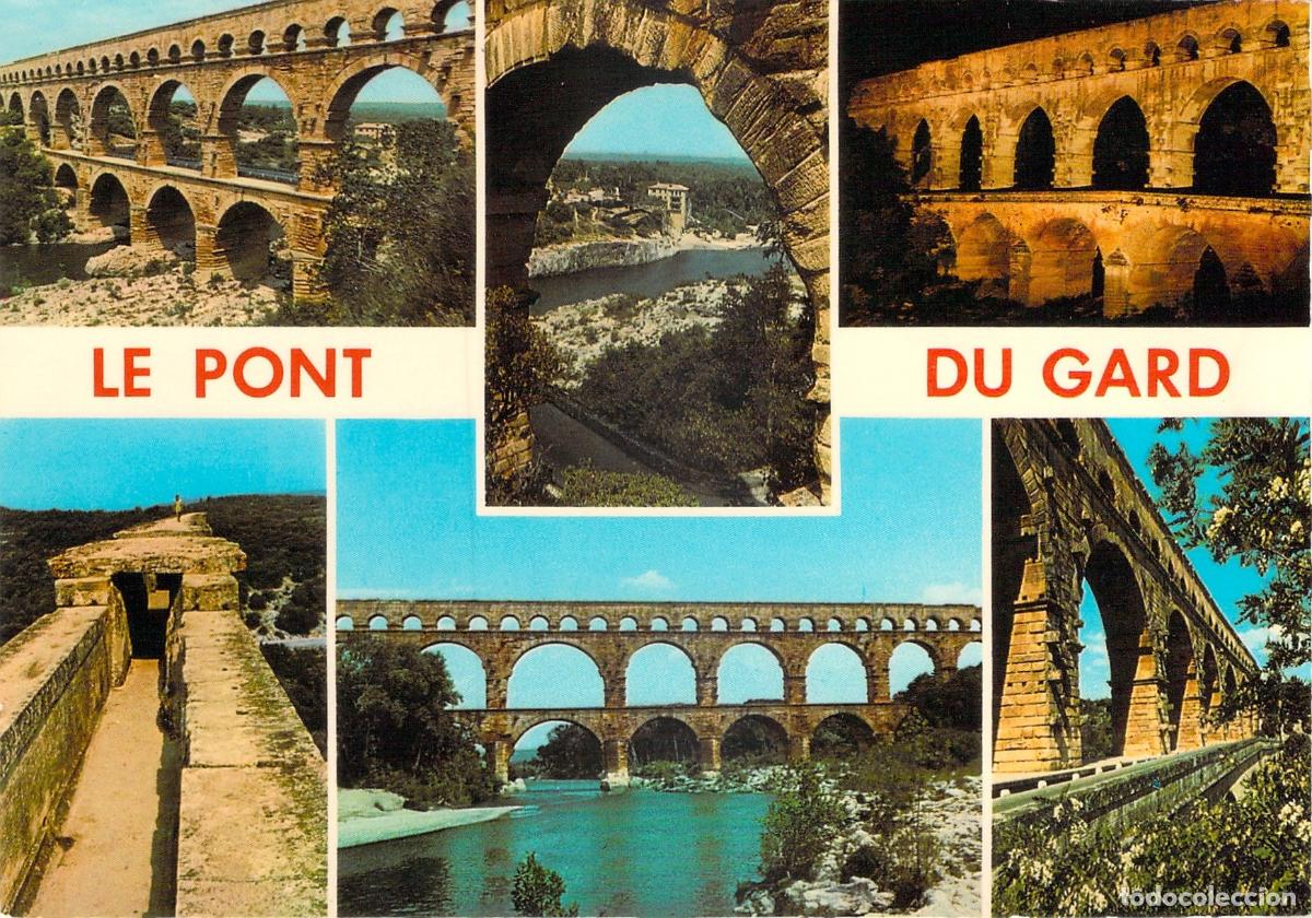 Postais: Postal multivista del Puente del Gard Francia
