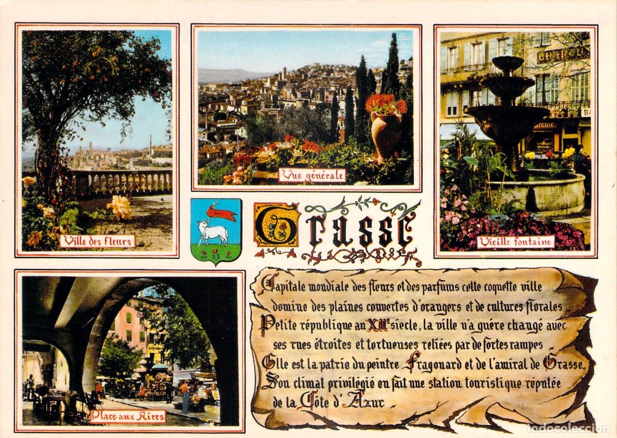 Postais: Postal de Grasse, Francia, vistas de la ciudad y fuentes