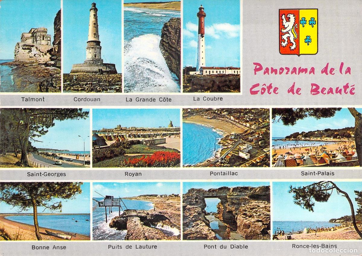 Postcards: Postal de vistas panor&aacute;micas de la Costa de la Belleza en Francia