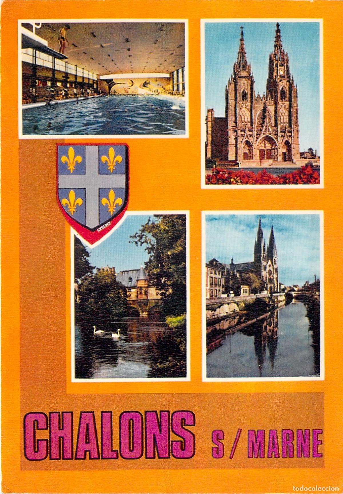 Cartes Postales: Postal de Ch&acirc;lons-sur-Marne con Vistas M&uacute;ltiples y Escudo