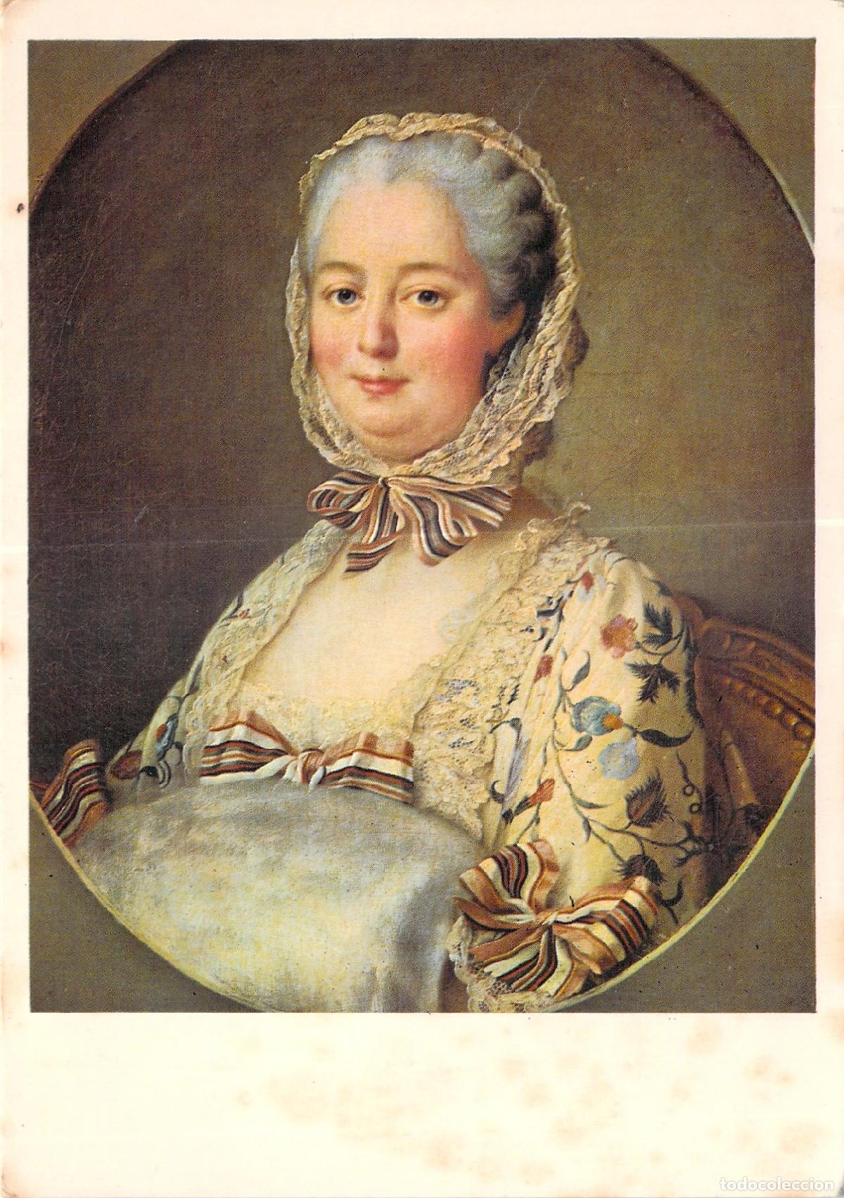 Cartes Postales: Postal de la Marquise de Pompadour obra de Drouais Museo de Orleans