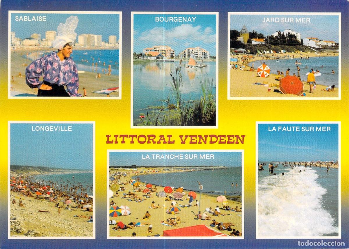 Cartes Postales: Postal de la Costa de Vendea con diversas playas francesas