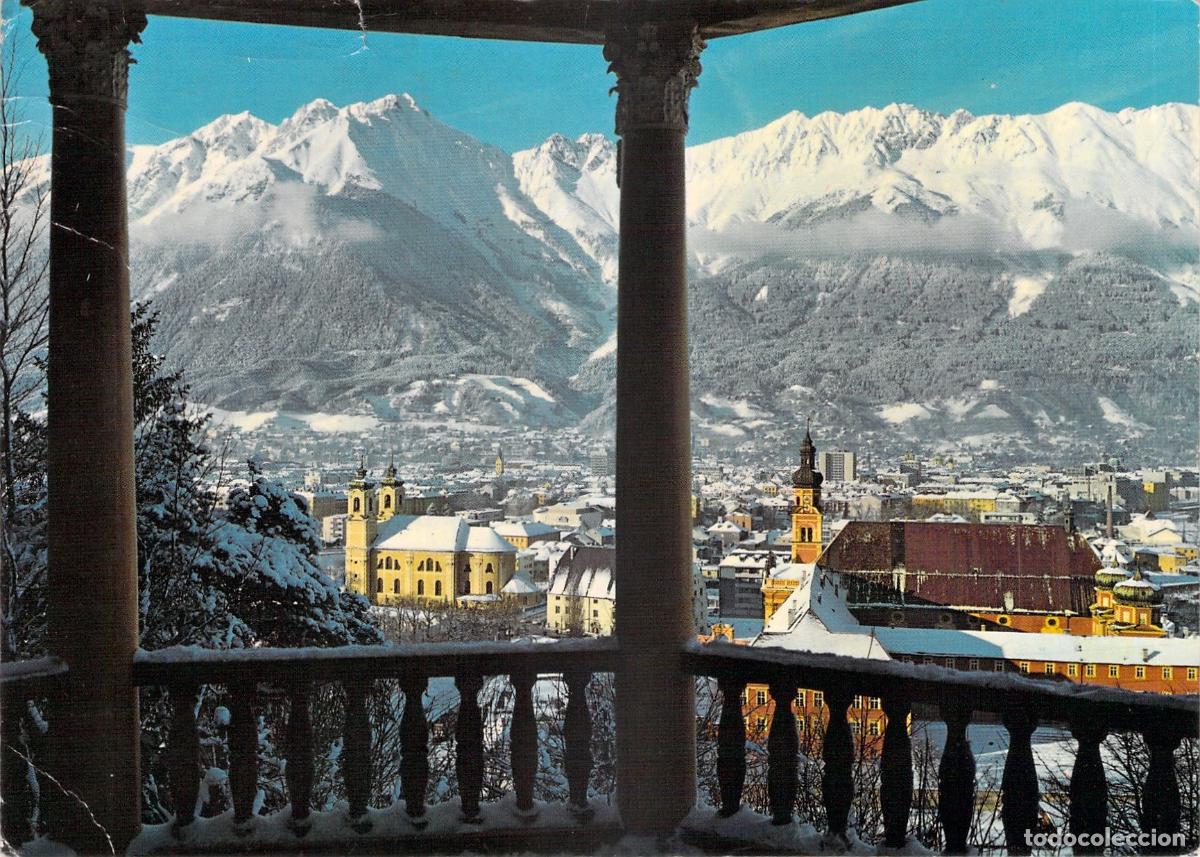 Cartoline: Postal de Innsbruck y monta&ntilde;as nevadas en Austria